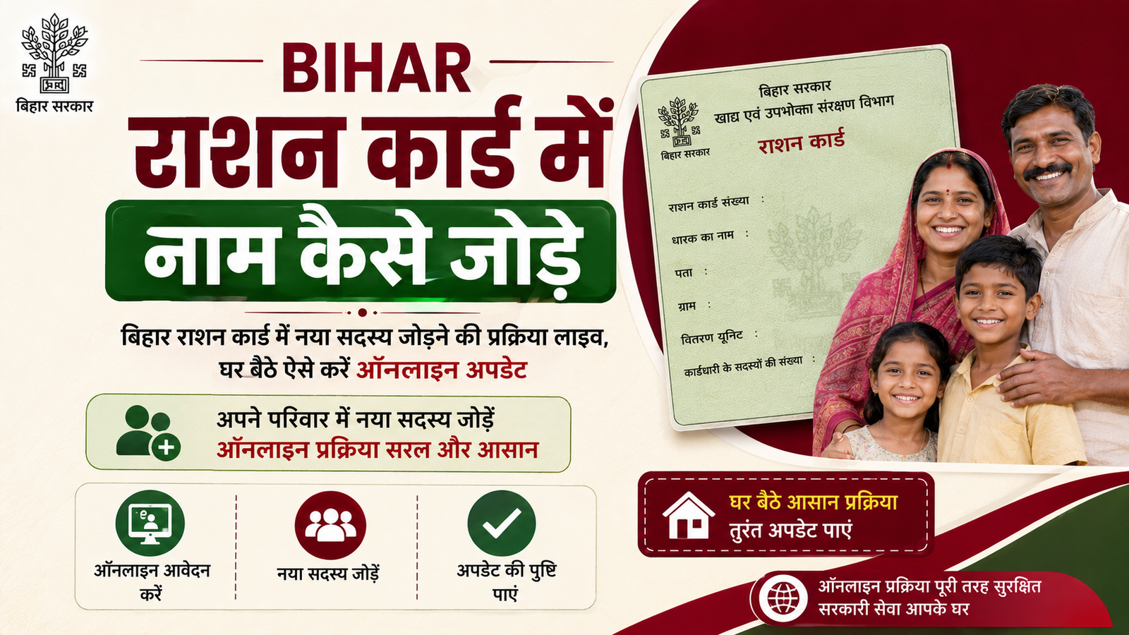 Bihar Ration Card Me Naam Kaise Jode