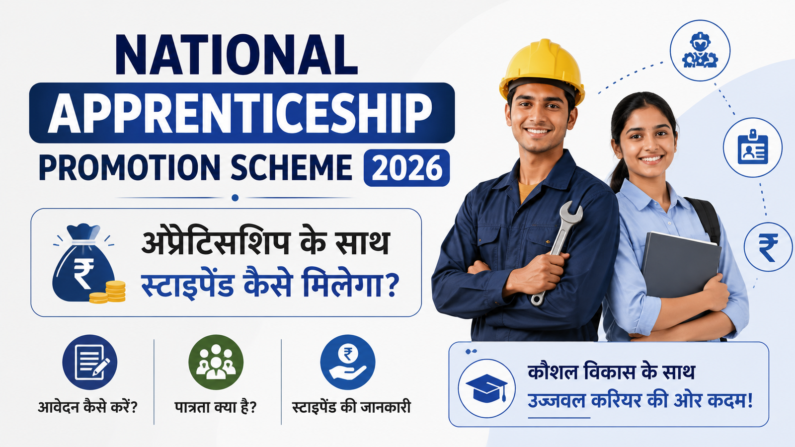 National Apprenticeship Promotion Scheme 2026 : अप्रेंटिसशिप के साथ स्टाइपेंड कैसे मिलेगा, आवेदन और पात्रता की पूरी जानकारी।